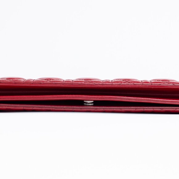 Lady Dior Red Patent Cannage Clutch - Picture 4 of 11